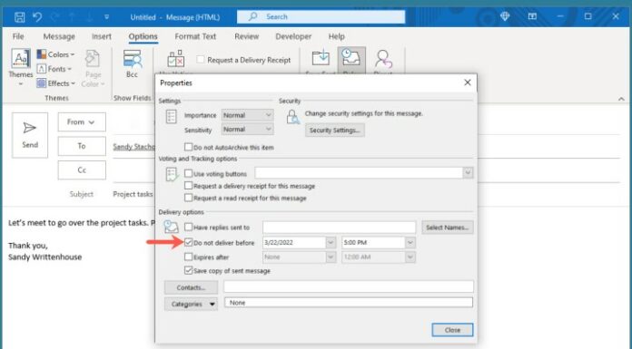 How to Schedule an Email in Outlook